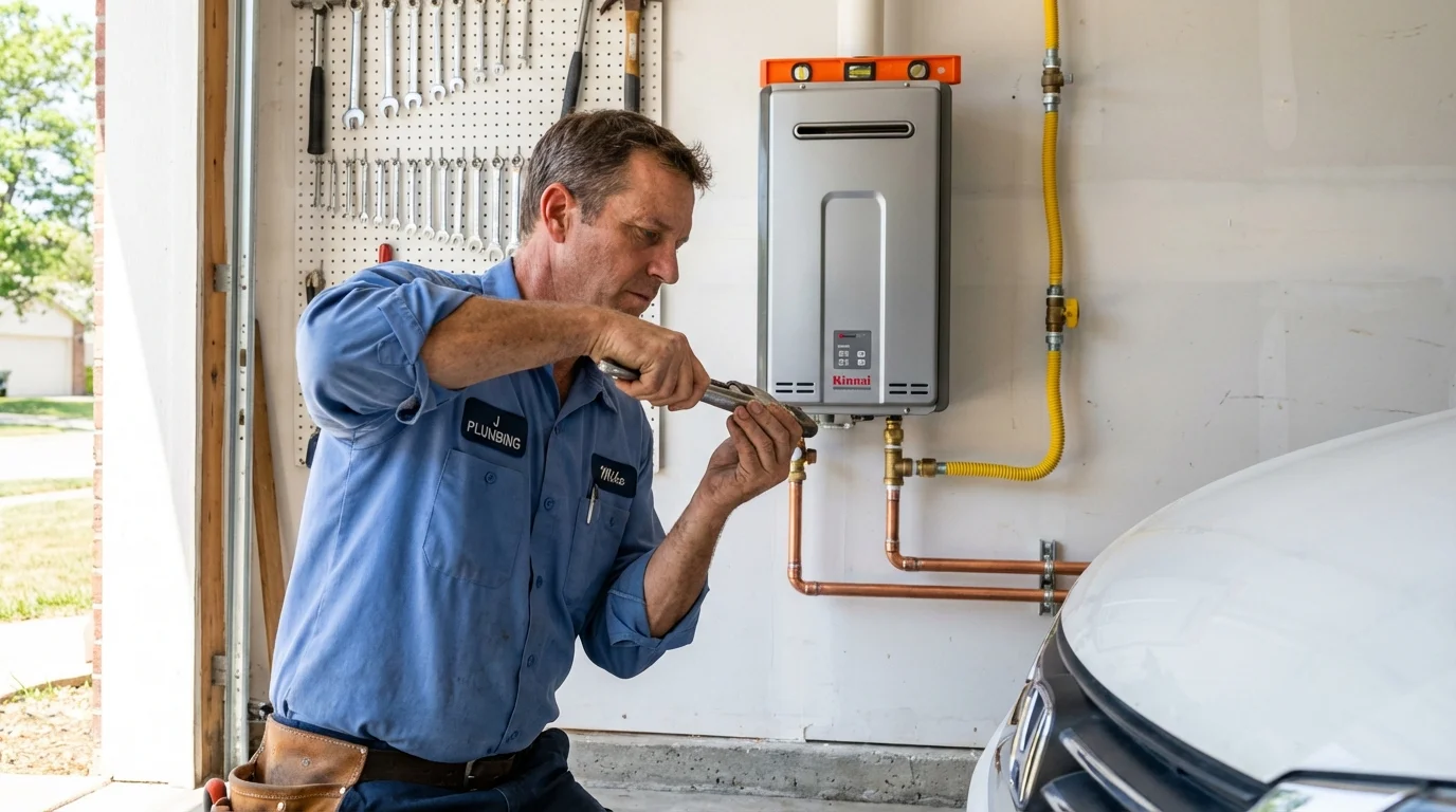 Tankless water heater installation by a Johns Plumbing LLC plumber in Gallatin